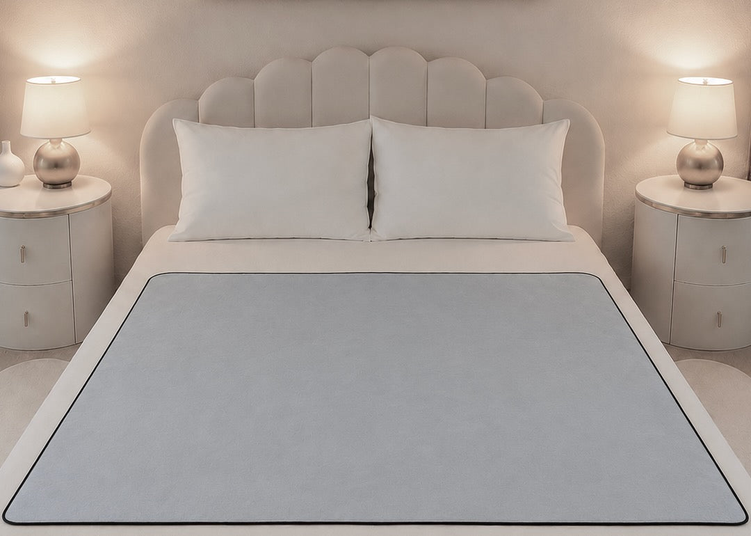 Aquamarine Organic Cotton Venus Mat luxury waterproof intimacy mat — PFAS - free, American - made waterproofing, stays flat, breathable, sleep all night, 10 - year guarantee | Venus Matters