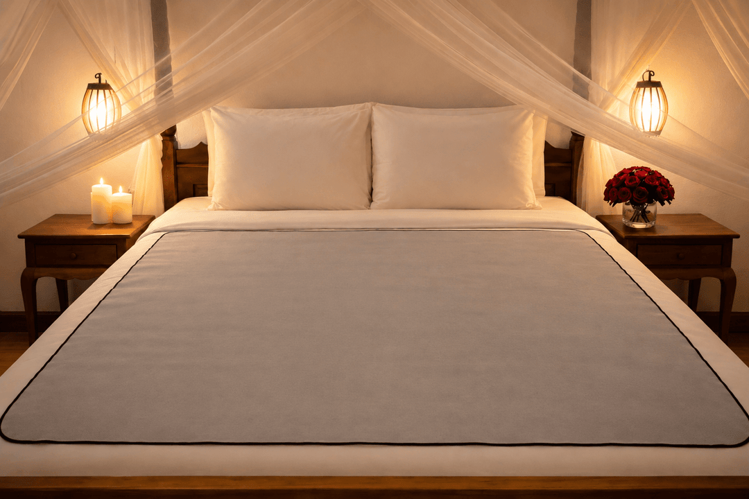 Moonstone Organic Cotton Venus Mat luxury waterproof intimacy mat — PFAS - free, American - made waterproofing, stays flat, breathable, sleep all night, 10 - year guarantee | Venus Matters