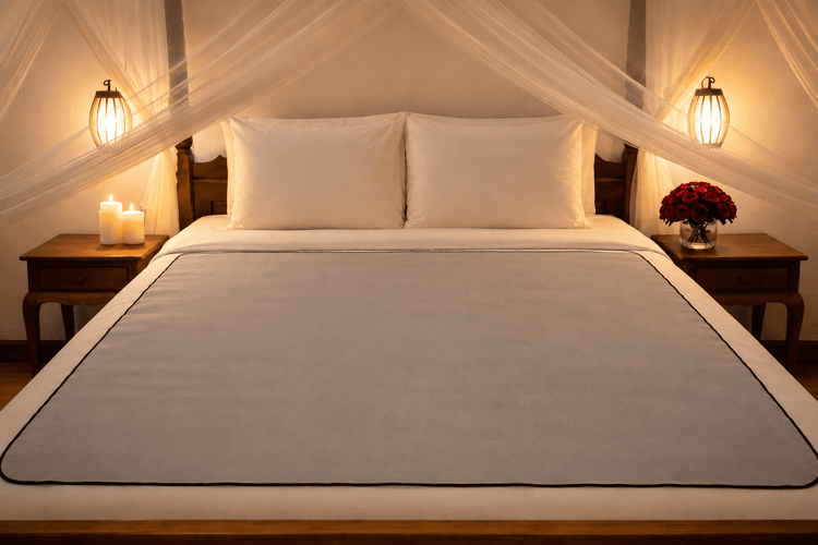 Moonstone Organic Cotton Venus Mat luxury waterproof intimacy mat — PFAS - free, American - made waterproofing, stays flat, breathable, sleep all night, 10 - year guarantee | Venus Matters