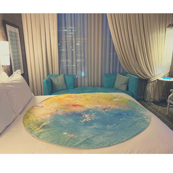 universe venus mat waterproof bed mat in a white bedroom