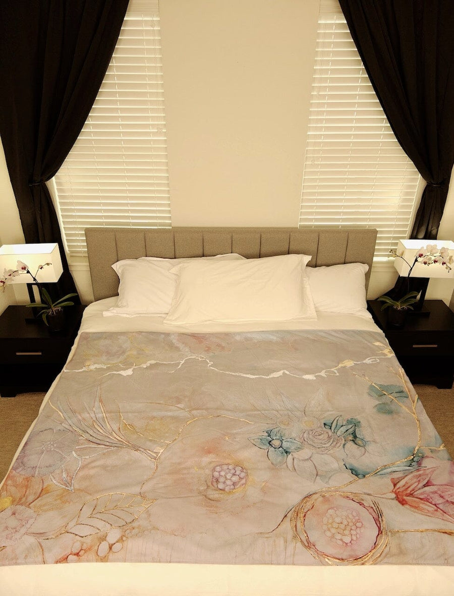 flower dakini venus mat waterproof bed mat in a bedroom
